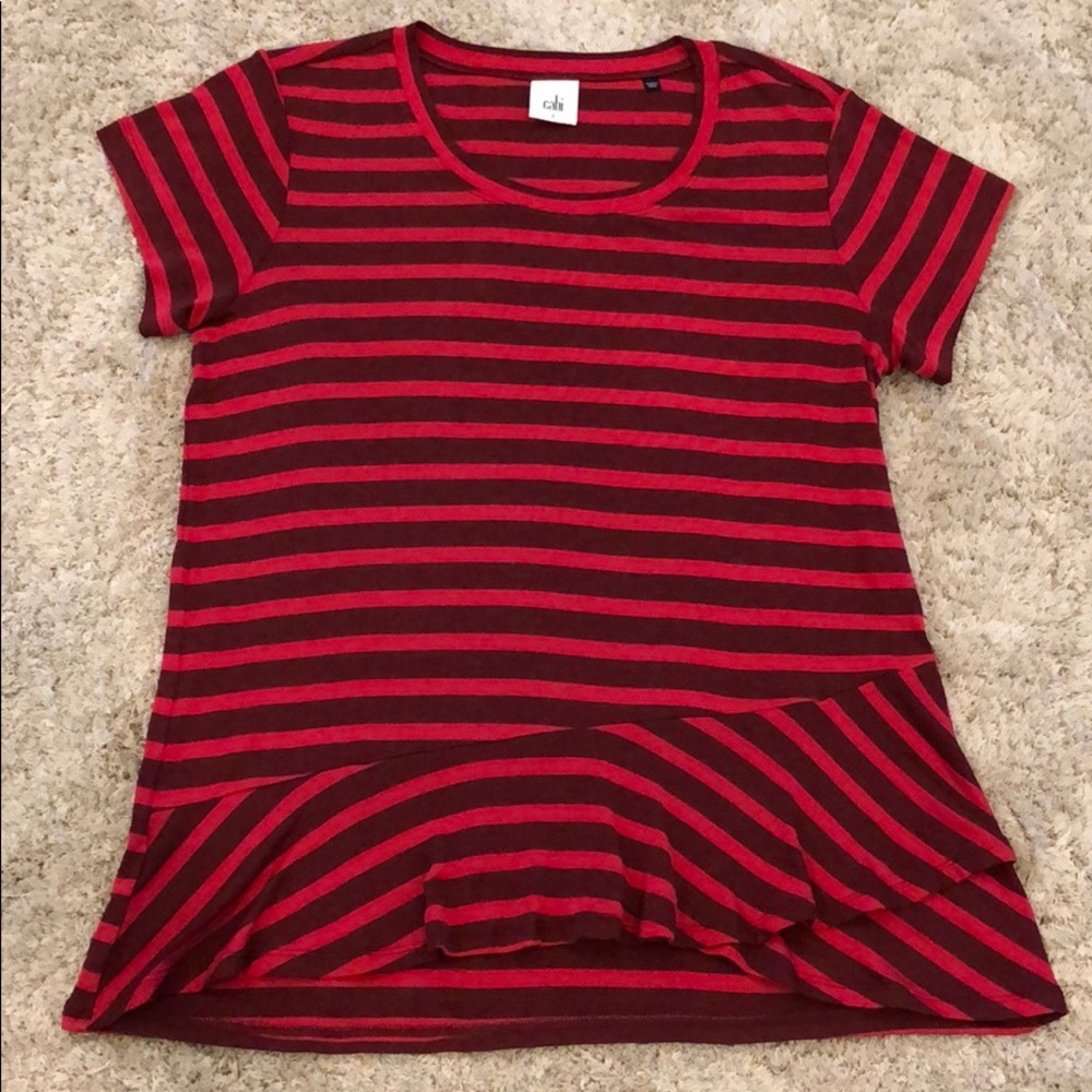 Cabi Striped Peplum Top - Picture 1 of 6